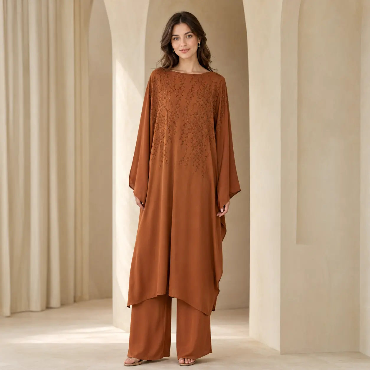 Amber Kuwaiti Batwing Abaya