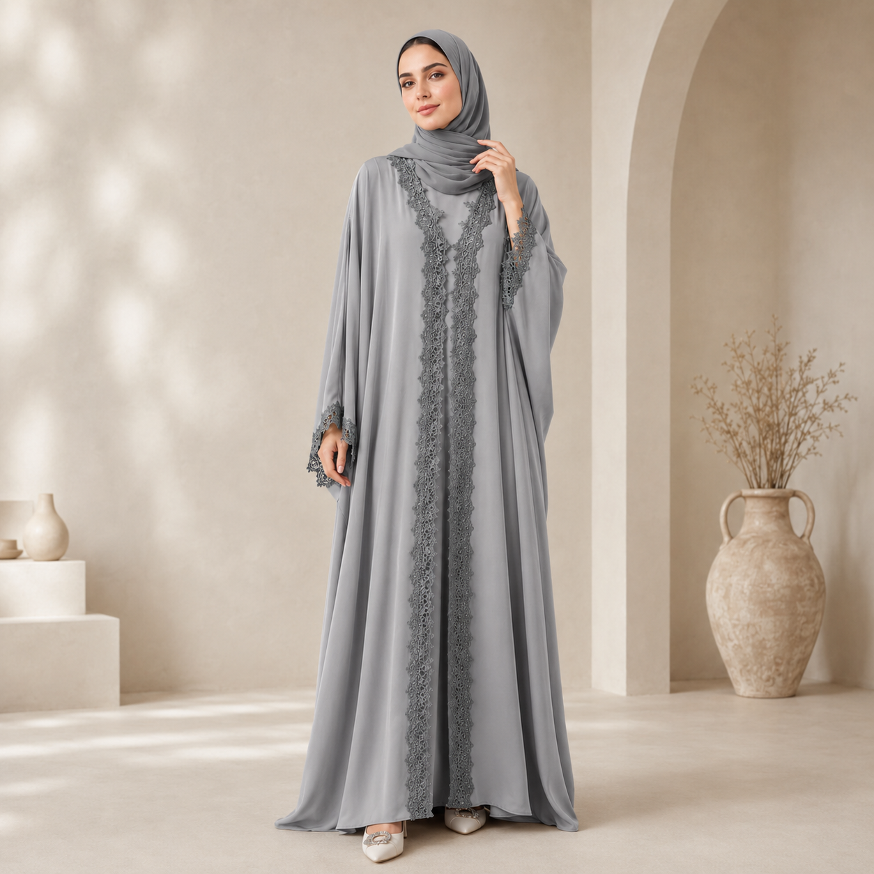 Noor Al-Layl - Light of the Night Lace Abaya