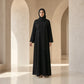 Noir Organza Blossom Abaya