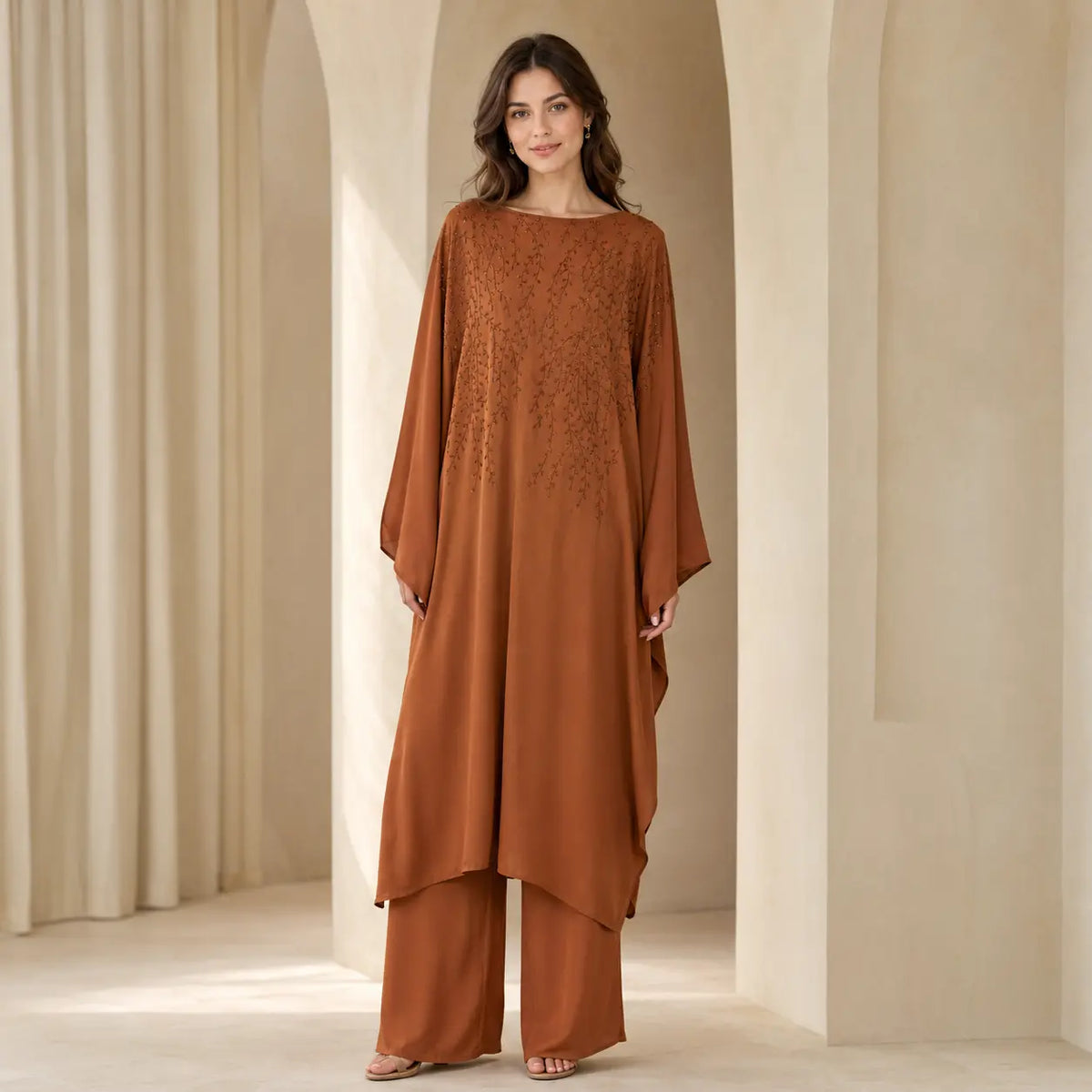 Amber Kuwaiti Batwing Abaya