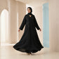 Noir Organza Blossom Abaya