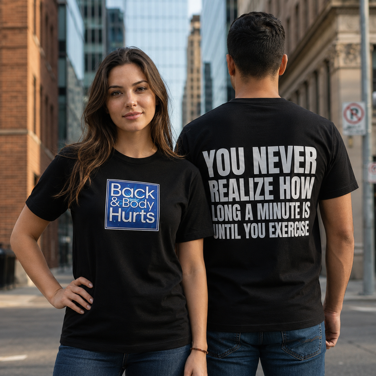 Back and Body Hurts Motivational Graphic T-Shirt