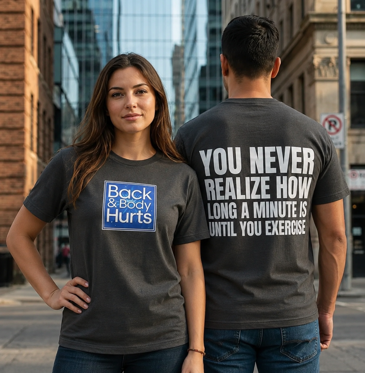 Back and Body Hurts Motivational Graphic T-Shirt