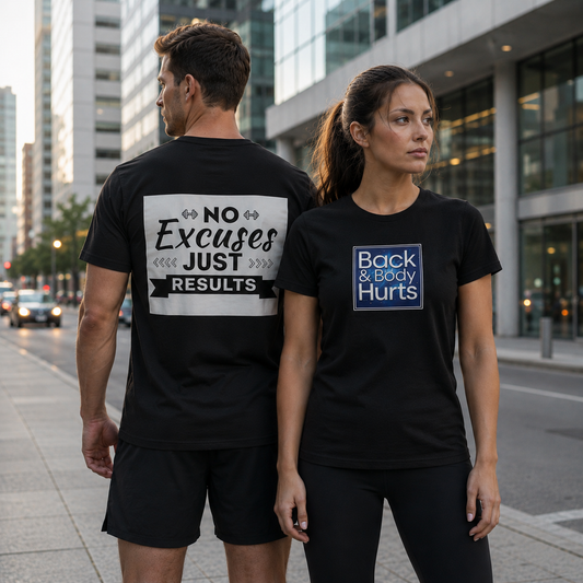 Back and Body Hurts No Excuses Graphic T-Shirt