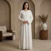 Ivory Brocade Cuff Abaya
