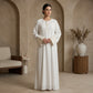 Ivory Brocade Cuff Abaya