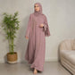 Rose Handwork Button Abaya