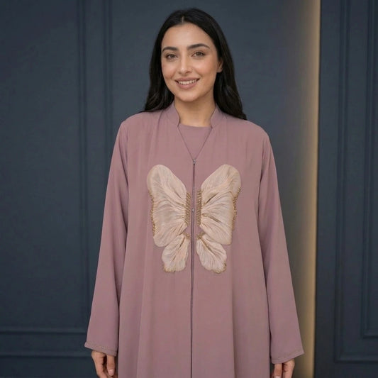 Butterfly Bloom Handwork Abaya