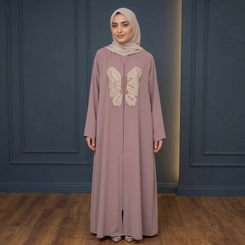 Butterfly Bloom Handwork Abaya