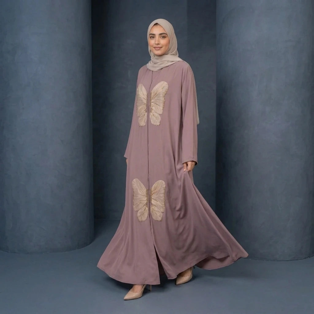 Butterfly Bloom Handwork Abaya