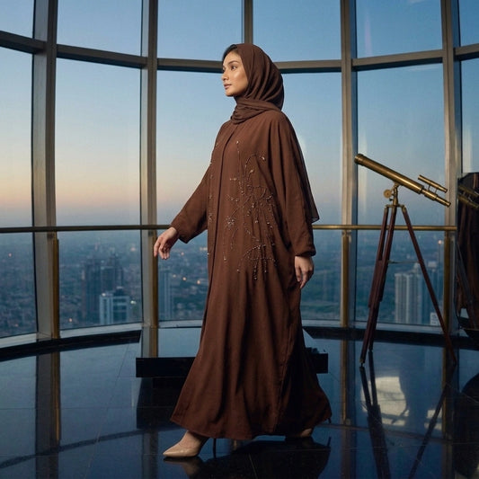 Cocoa Constellation Batwing Abaya