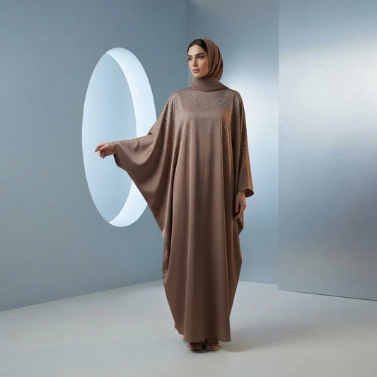 Cocoa Diamond Batwing Abaya Set