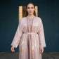 Rose Organza Embellished Kimono Set