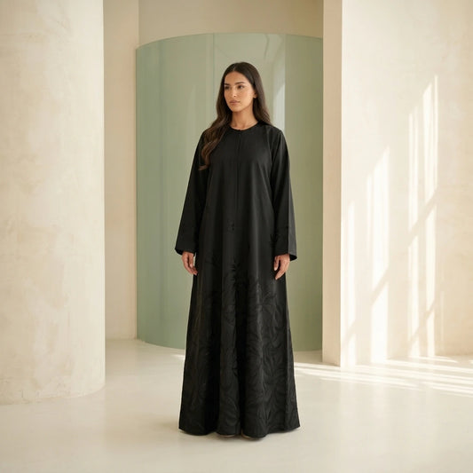 Midnight Jacquard Flare Abaya