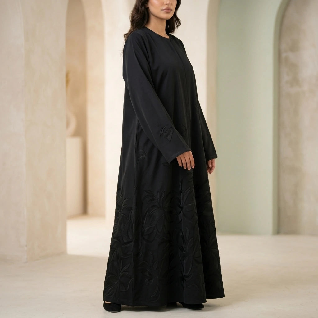 Midnight Jacquard Flare Abaya