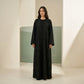 Noir Rhinestone Wrap Abaya