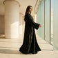 Noir Rhinestone Wrap Abaya