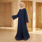 Azure Floral Sequin Layered Abaya