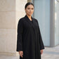 Noir Tailored Jacquard Abaya