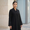 Noir Tailored Jacquard Abaya