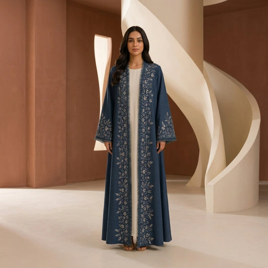 Azure Bloom Abaya