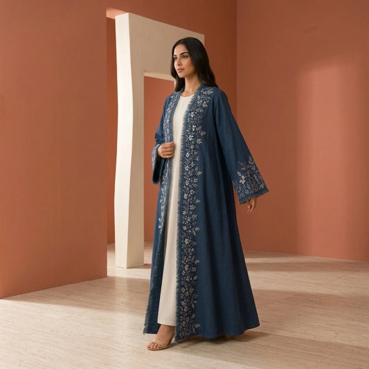 Azure Bloom Abaya