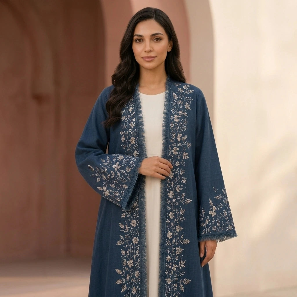Azure Bloom Abaya