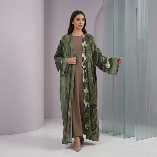 Olive Marbled Abaya
