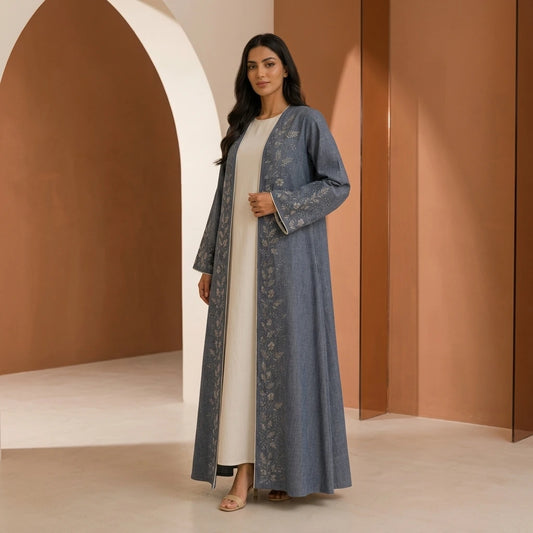 Silver Garden Abaya