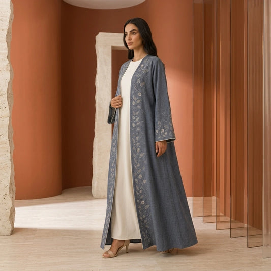 Silver Garden Abaya