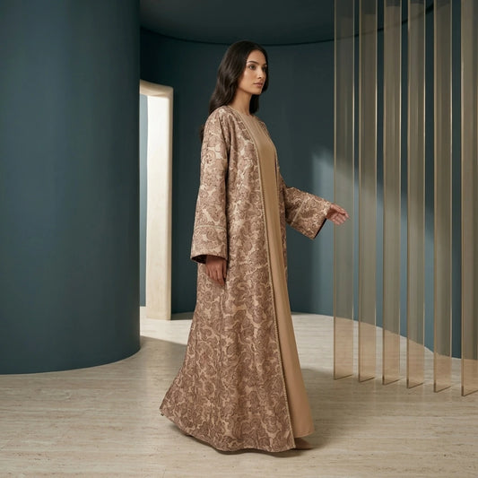 Celestial Brown & Gold Abaya