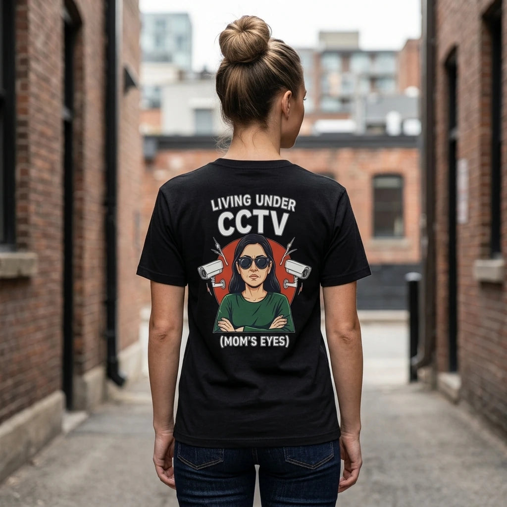 Mom Mode Activated CCTV Graphic T-Shirt