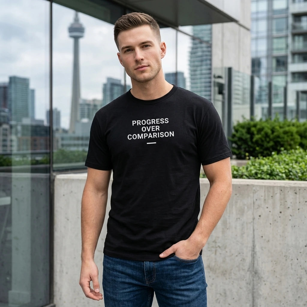 Progress Over Comparison Graphic T-Shirt
