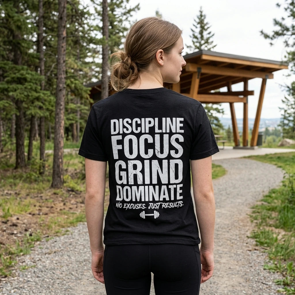 Gym Time Discipline Grind Graphic T-Shirt