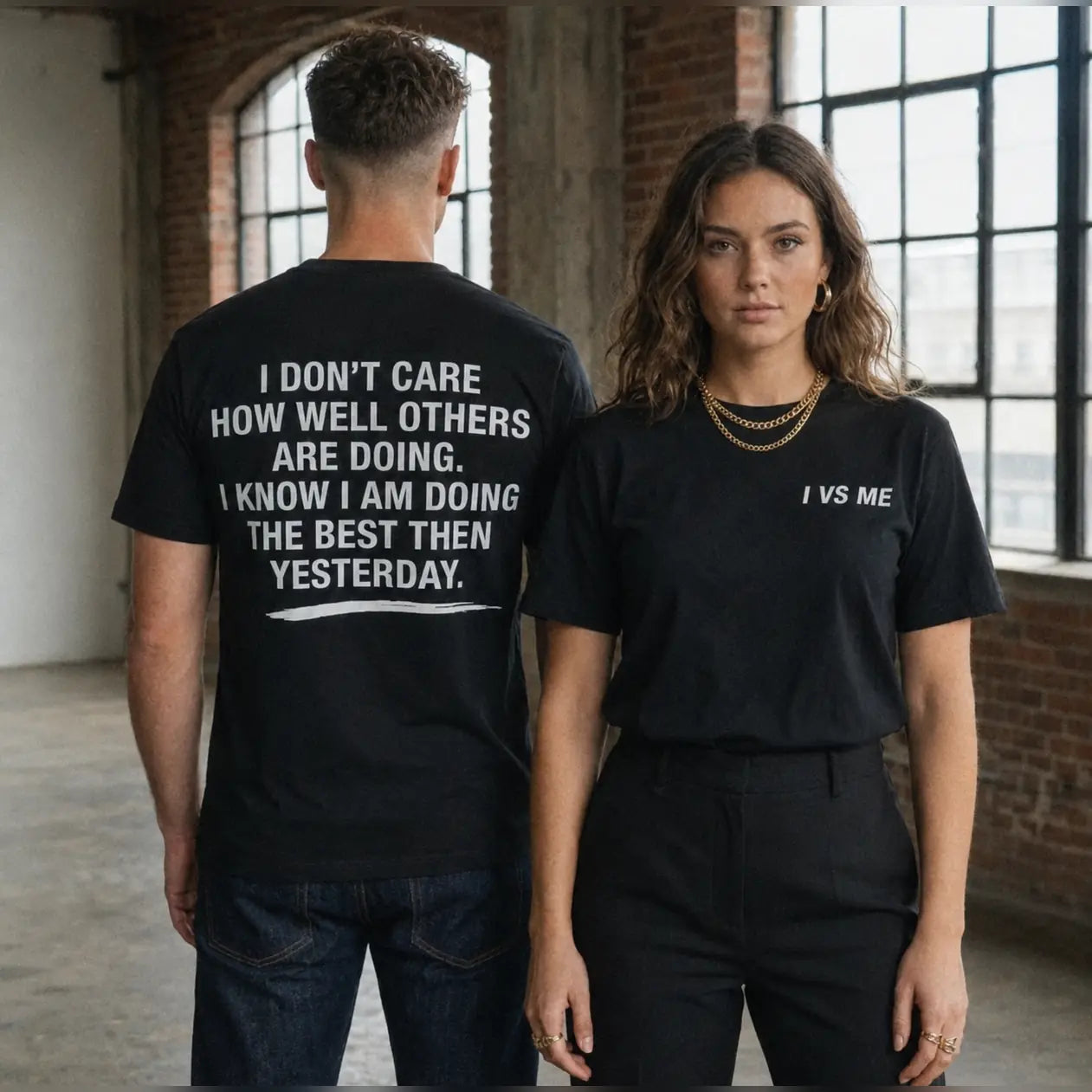 I vs Me Motivational Graphic T-Shirt