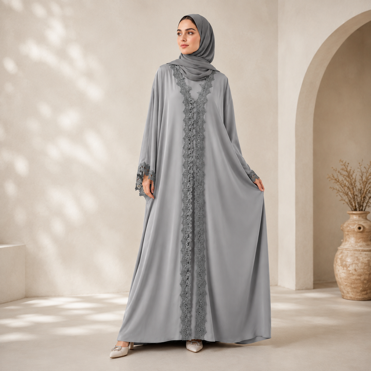 Noor Al-Layl - Light of the Night Lace Abaya