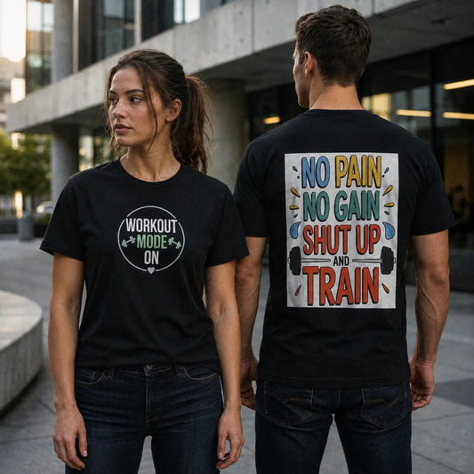 Workout Mode On No Pain No Gain Graphic T-Shirt