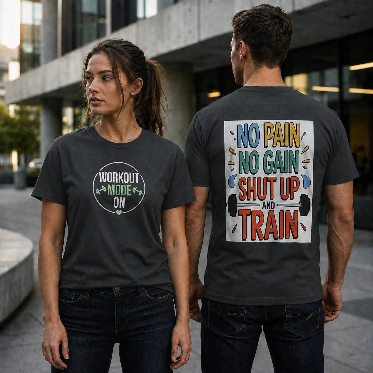 Workout Mode On No Pain No Gain Graphic T-Shirt